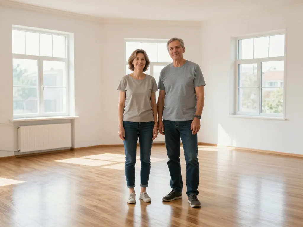 Intérieur de maison parfaitement vide et propre après une prestation de débarras de succession.