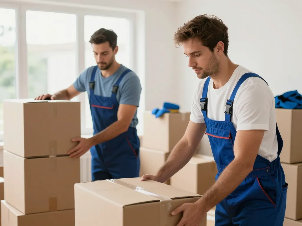 Équipe de professionnels en plein débarras d'un appartement dans les Hauts-de-Seine.